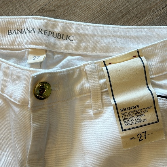 31” Waist White Banana Republic Skinny Jeans Tag Size 27 NWT - Picture 3 of 9